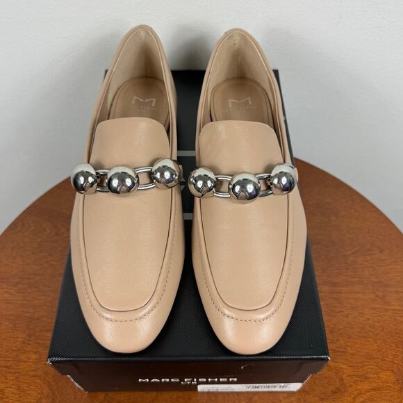 New Marc Fisher LTD Elenda Leather Loafer in Light Natural Women's Size 5.5 - Picture 1 of 7